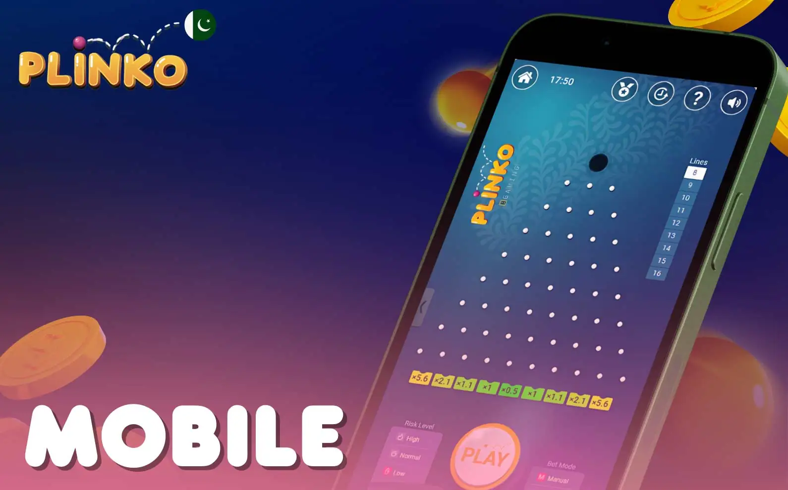 Mobile apps for playing Plinko