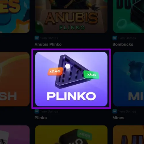 Visit the website of the bookmaker that offers Plinko