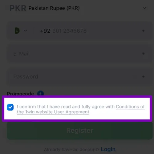 Agree to the terms and conditions